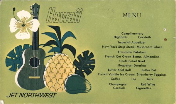 Jet Northwest Hawaii Menu Airline Advertising