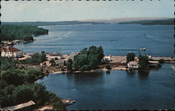 Airview of Long Lake, Reaching Far to the North Naples Maine