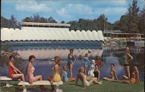 Lovely Mermaids Pose on the Beach at Weeki Wachee Florida