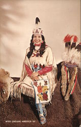 Miss Indian America XV, Miss Thomasine Ruth Hill (Ah-sowa-she-delish) Postcard