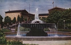 Ericsson Fountain and Philadelphia Museum of Art Postcard