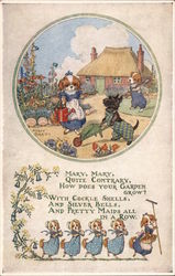 Dogs in Country Scene Postcard