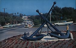 Two Large Anchors Sculpture Postcard