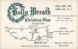 Holly Wreath Christmas Shop Postcard
