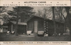 Millstream Cabins Fall Creek, WI Postcard Postcard Postcard