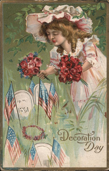 Girl with flowers - Decoration Day Memorial Day