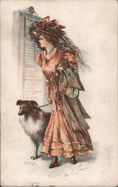 Waiting woman with dog Women