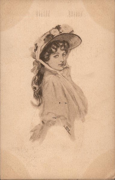 Girl in Straw Hat Gordon Grant Girls