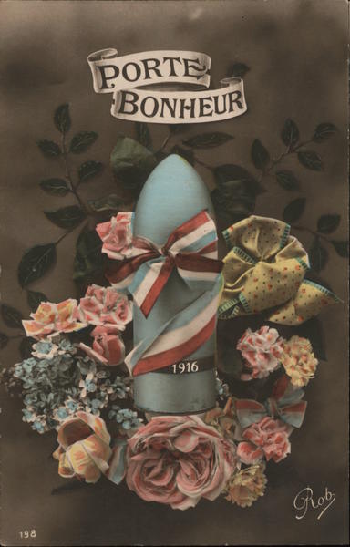 Porte Bonheur, 1916 - Floral Arrangement With Large Bullet