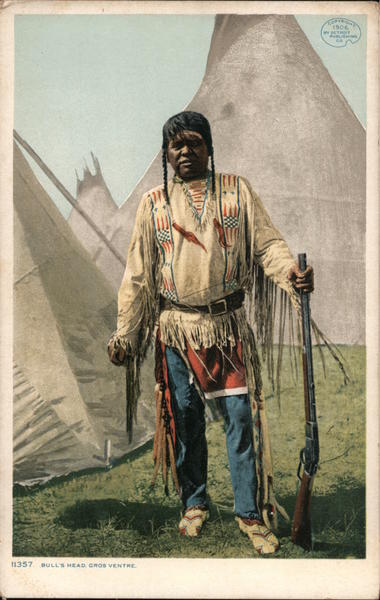 Bull's Head Cross Ventre, Native American Portrait