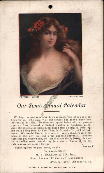 Our Semi-Annual Calendar, M.B. Harlow & Co., Inc., Alexandria, VA