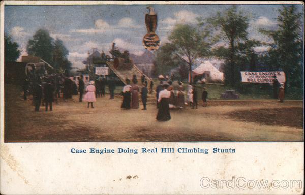 Case engine doing real hill climbing stunts Advertising