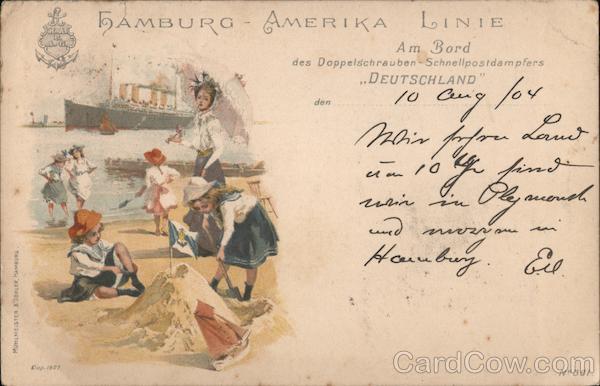 Hamburg-Amerika Linie Am Bord des Doppelschrauben-Schnellpostdampfers Deutschland