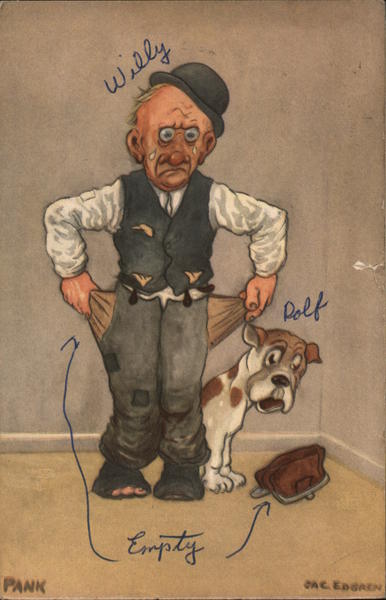 Man With Empty Pockets and Purse Comic, Funny