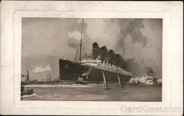 Cunard R.M.S. Lusitania and Mauretania Cruise Ships