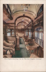 The Buffet Smoking Car on The Los Angeles Limited Postcard
