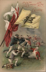 Memorial Day Greetings: Patriots Vs Redcoats Postcard