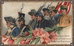 Soldiers from Different Wars Marching Postcard
