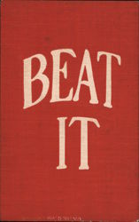 "Beat It" in Red & White Postcard