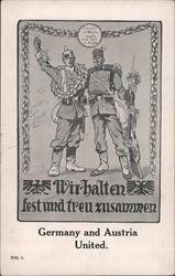 Germany amd Austria United Postcard