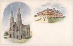 Drawing of St. Patricks Cathedral, New York City, NY Postcard