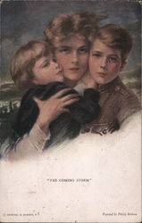 The Coming Storm: Mother With Two Children Postcard