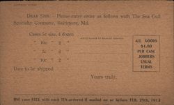 The Sea Gull Specialty Company, Baltimore, Md., Correspondence Card Postcard