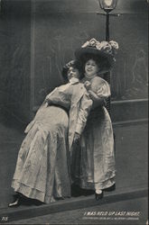 Woman Faints on Second Woman: I was Held Up Last Night Postcard