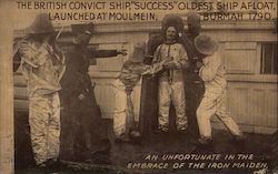 An unfortunate in the embrace of the iron maiden Postcard