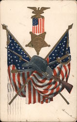 American patriotic insignia Postcard