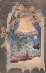 A Merry Christmas Bell Postcard