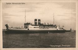 Gjedser-Warnemünde-Ruten. Dampfærgen "Danmark" Ferries Postcard Postcard Postcard