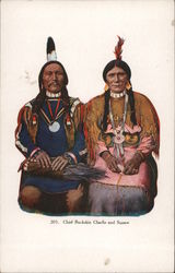 Chief Buckskin Charlie and Squaw Postcard