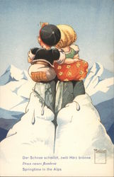 Springtime in the Alps Children Postcard Postcard Postcard