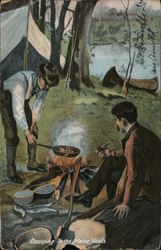 Camping in the Maine Woods Postcard