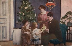 Family Christmas Postcard