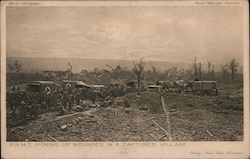 RAMC Picking Up Wounded in a Captured Village World War I Postcard Postcard Postcard