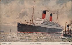 R.M.S. Carmania - Cunard Line - Tonnage 20,000 Postcard