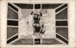 "United we Stand" - A British bulldog sits on a map of Europe Postcard