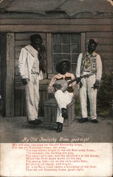 Black musicians - "My Old Kentucky Home, good night" Postcard