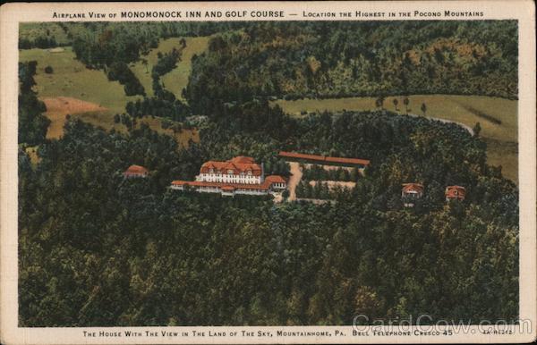 Airplane View of Monomonock Inn and Golf Course Mountainhome Pennsylvania