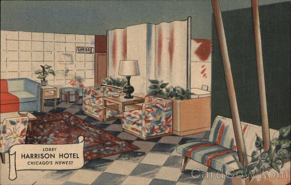 Lobby, Harrison Hotel-Chicago's Newest Illinois