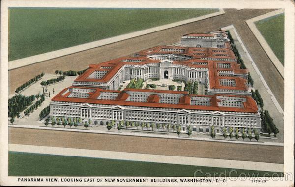 Panorama View, Looking East of New Government Buildings Washington District of Columbia