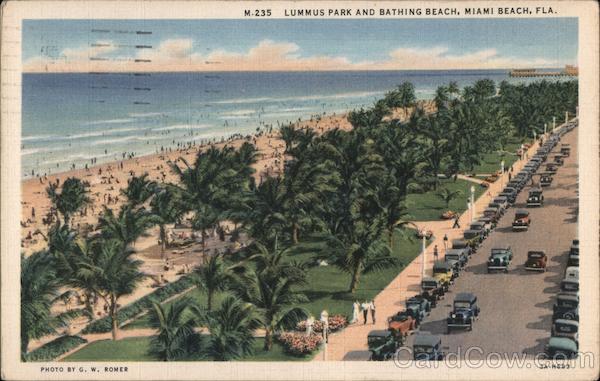Lummus Park and Bathing Beach Miami Beach Florida G. W. Romer