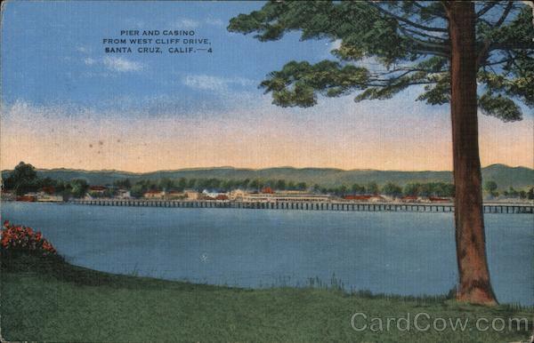 Pier and Casino from West Cliff Drive Santa Cruz California