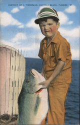 Portrait of a Fisherman Daytona Beach, FL Postcard Postcard Postcard