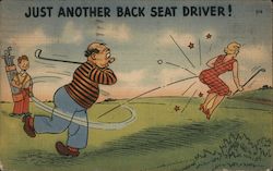 Golf Comic: Just Another Back Seat Driver Postcard