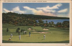 Lake Cobbosseecontee and Golf Links from Highway Postcard