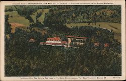 Airplane View of Monomonock Inn and Golf Course Postcard