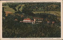 Airplane View of Monomonock Inn and Golf Course Postcard